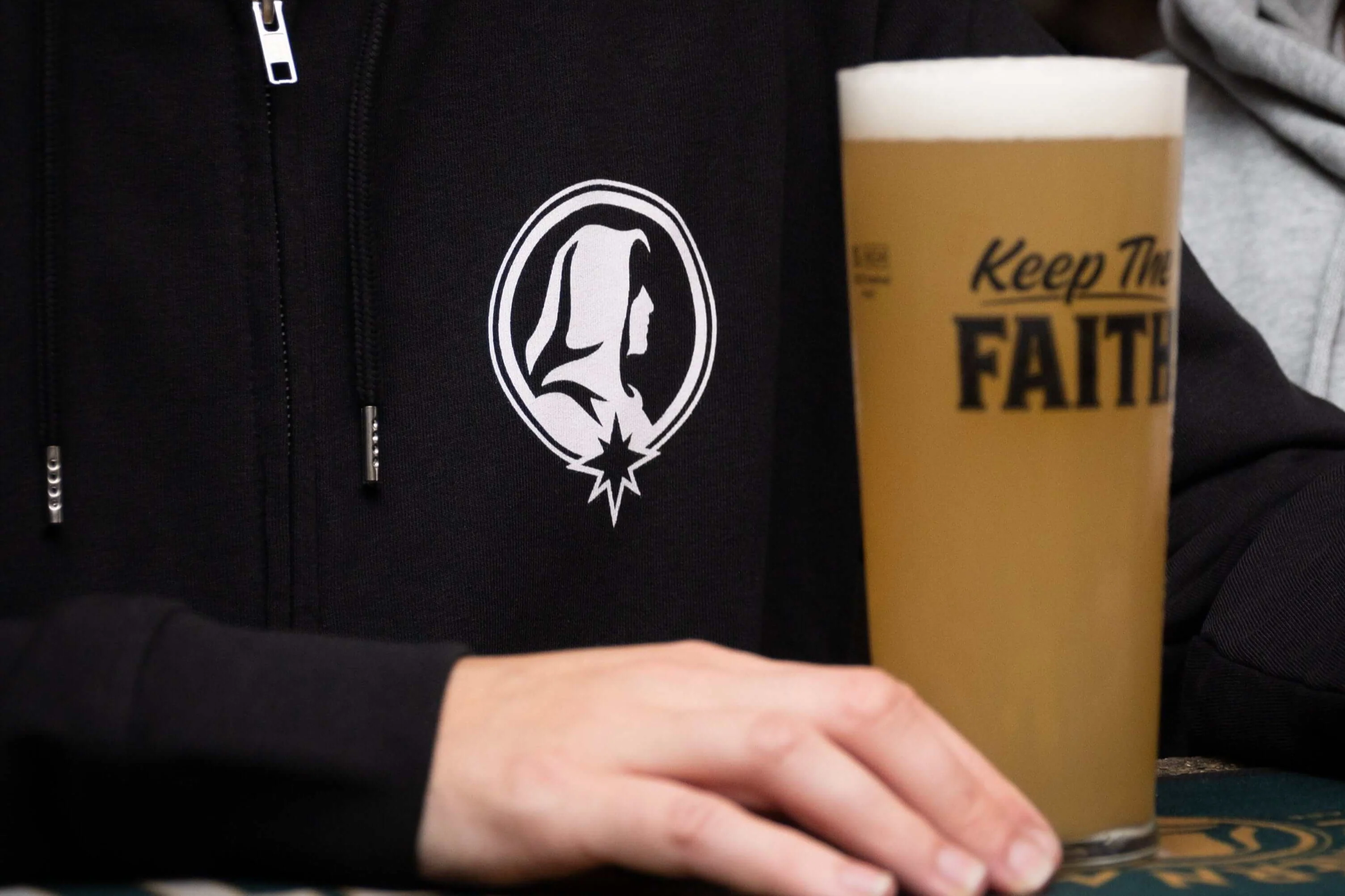 BLACK NORTHERN MONK BRETHREN ZIP HOODIE - Image 3